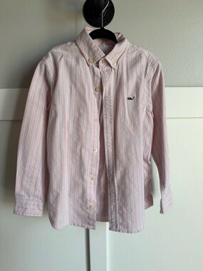 Vineyard Vines Pink Stripe Button-Down Shirt for Kids 5